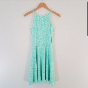 Bar III teal high neck sleeveless dress medium